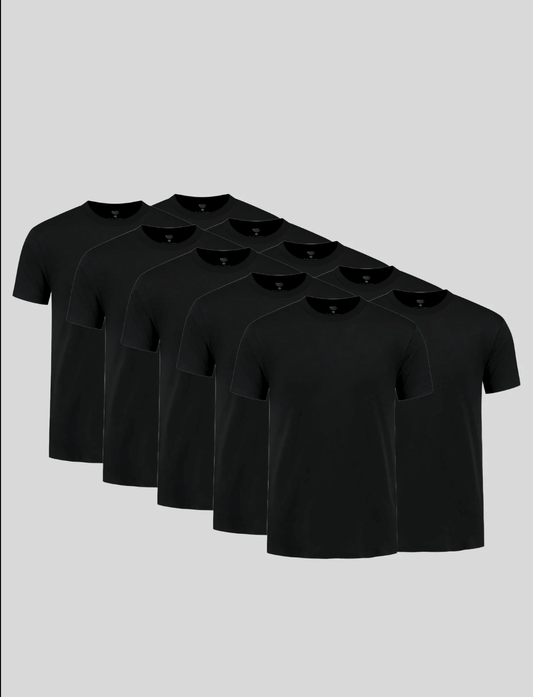 10-Pack All Black T-Shirts