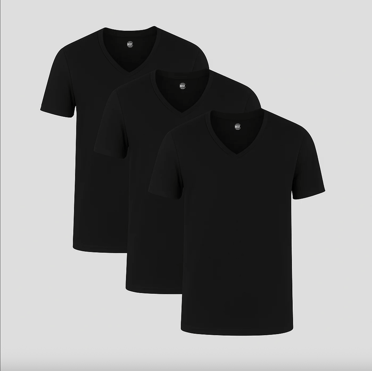 3-Pack Classic V-Neck T-Shirts - All Black