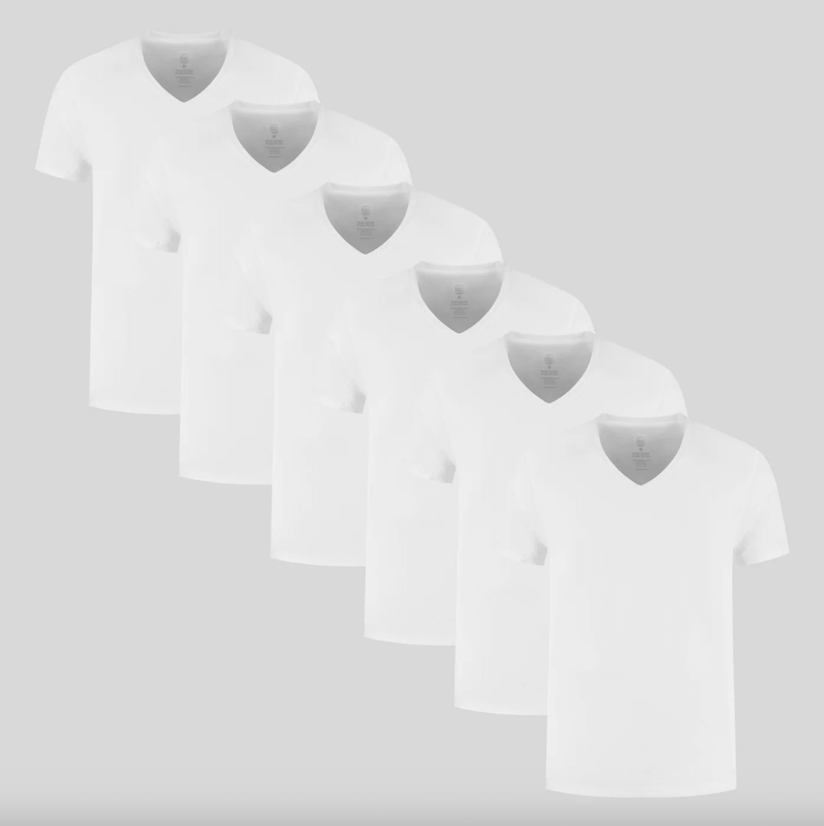 6-Pack Classic V-Neck T-Shirts - All White