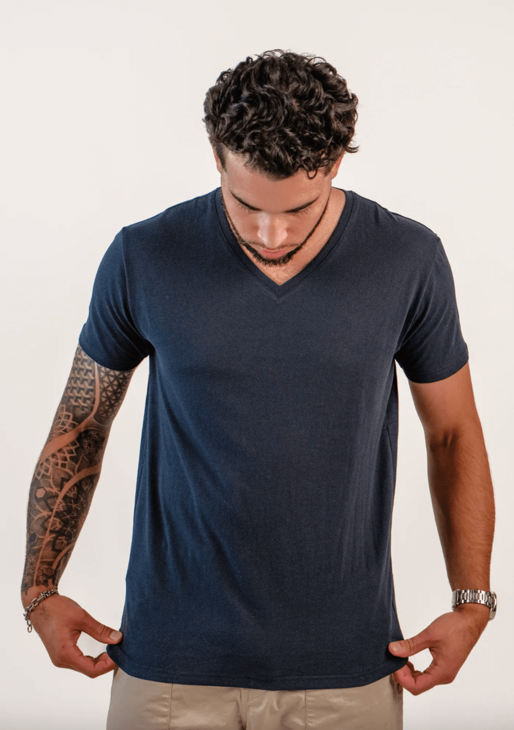 Classic V-Neck T-Shirt - Dark Blue