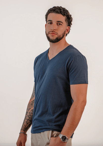Classic V-Neck T-Shirt - Dark Blue