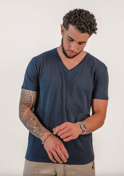 Classic V-Neck T-Shirt - Dark Blue