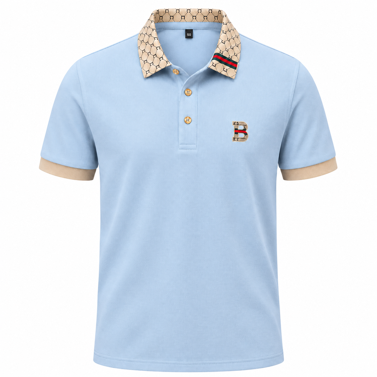 Poloshirt mit gemustertem Kragen