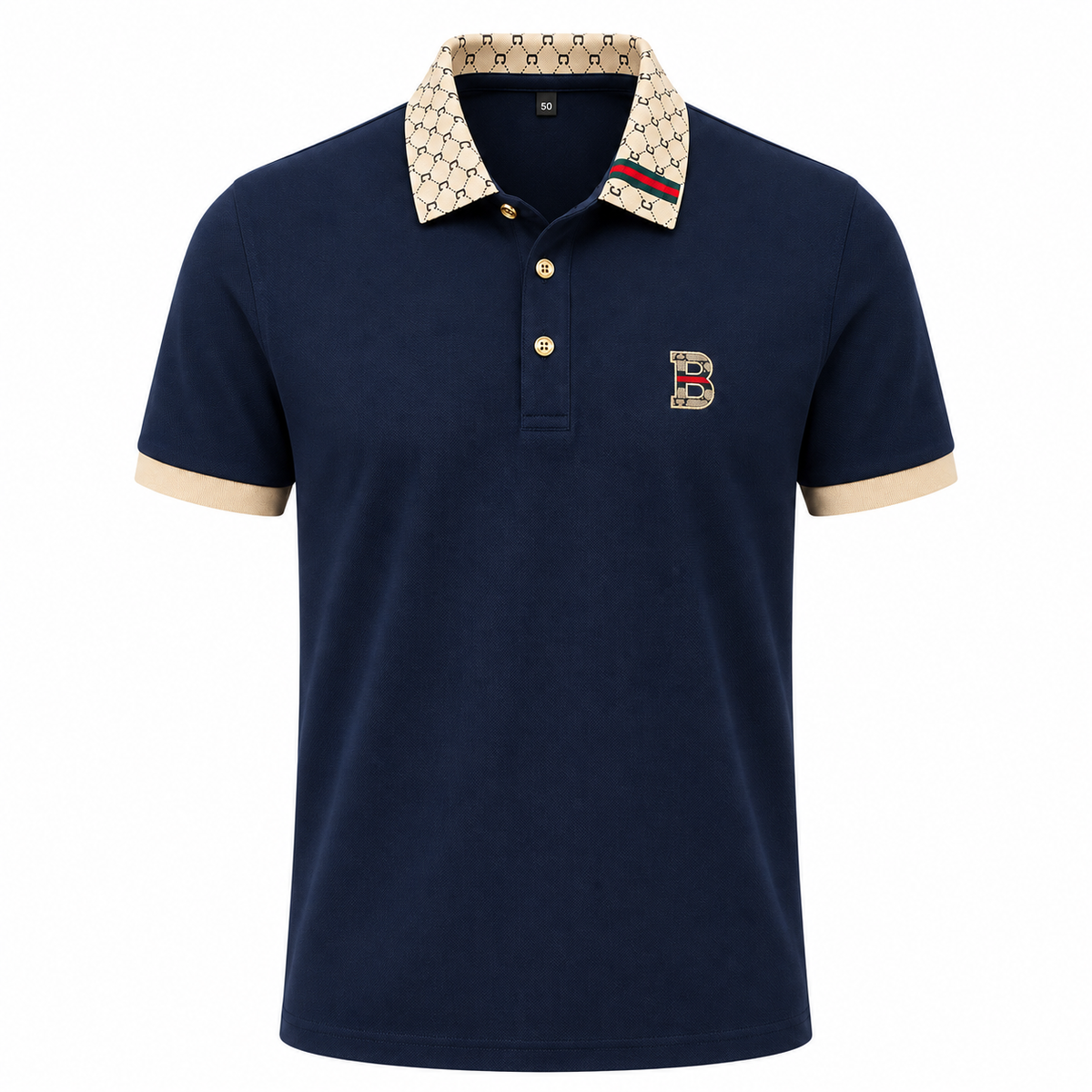 Poloshirt mit gemustertem Kragen