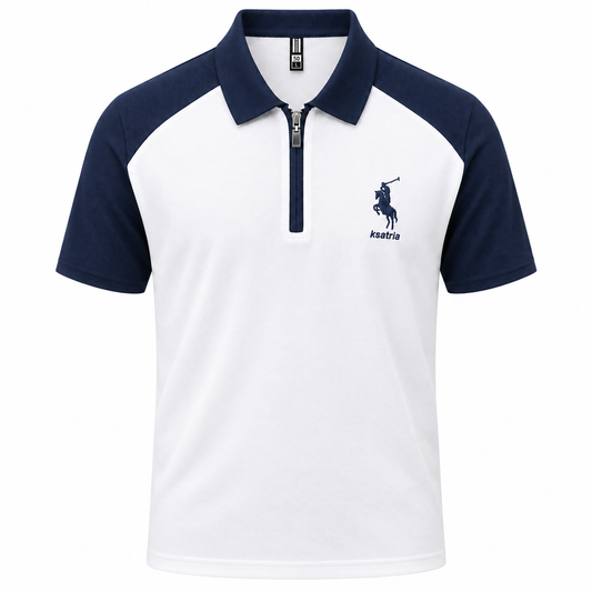 Zweifarbiges Zipper-Polo