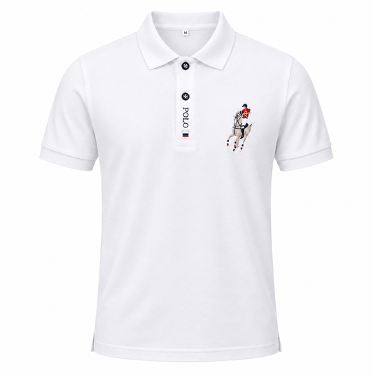 Klassisches Poloshirt mit Reitermotiv