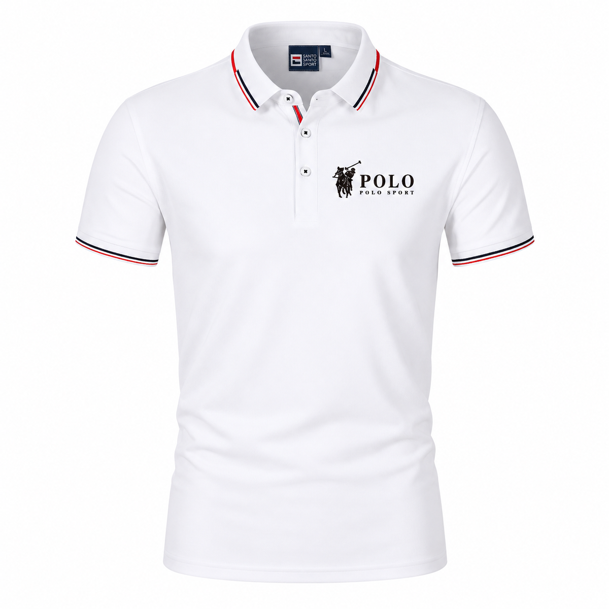 Sportives Poloshirt mit Brustmotiv