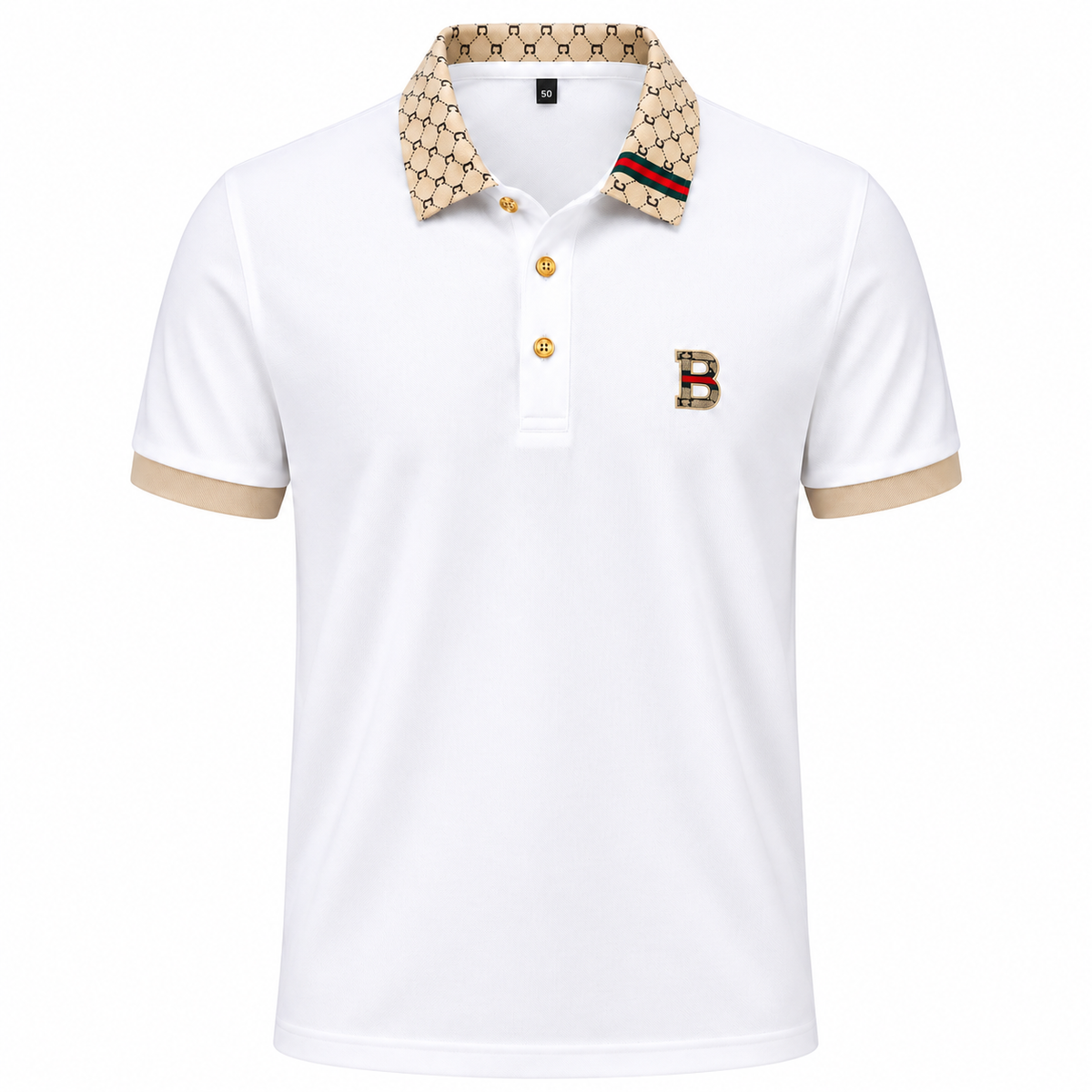 Poloshirt mit gemustertem Kragen