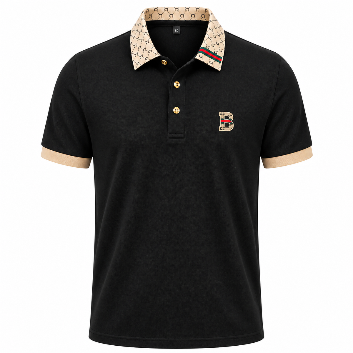 Poloshirt mit gemustertem Kragen