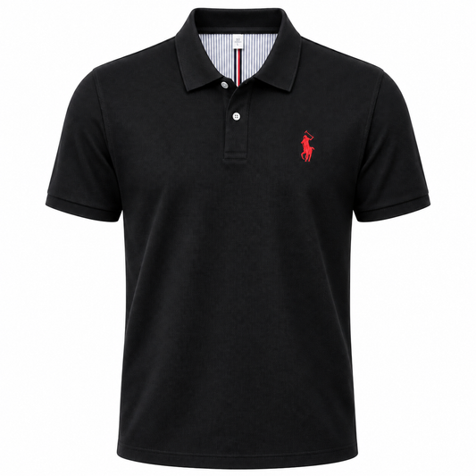 Poloshirt mit Kontrastleiste