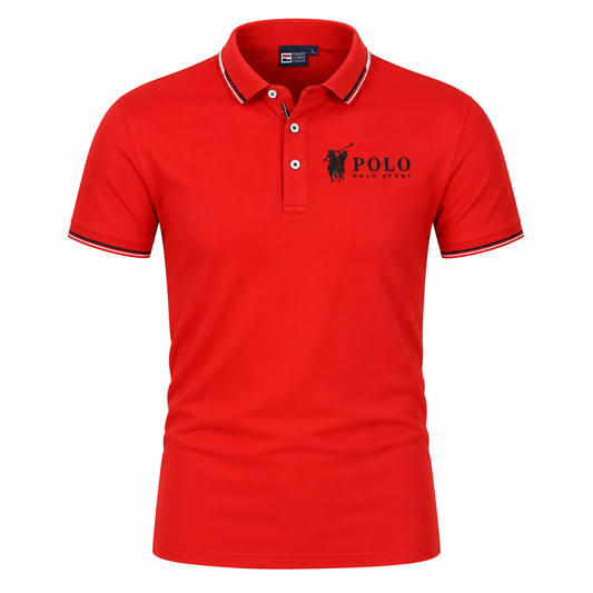 Sportives Poloshirt mit Brustmotiv